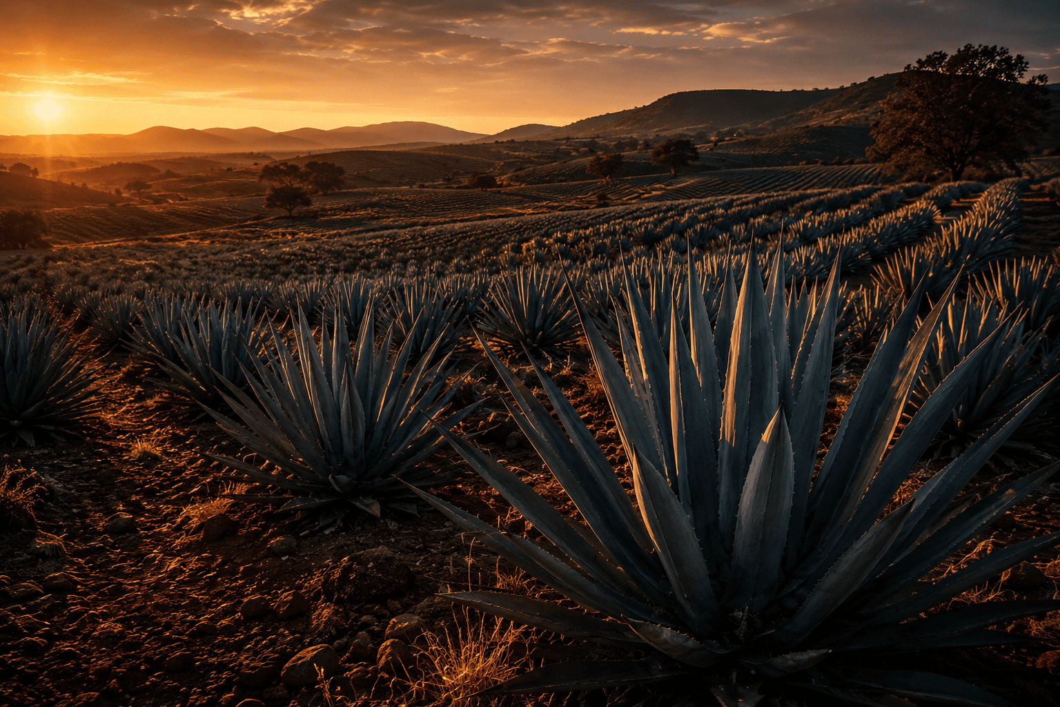 Blue agave fields in the Jalisco highlands