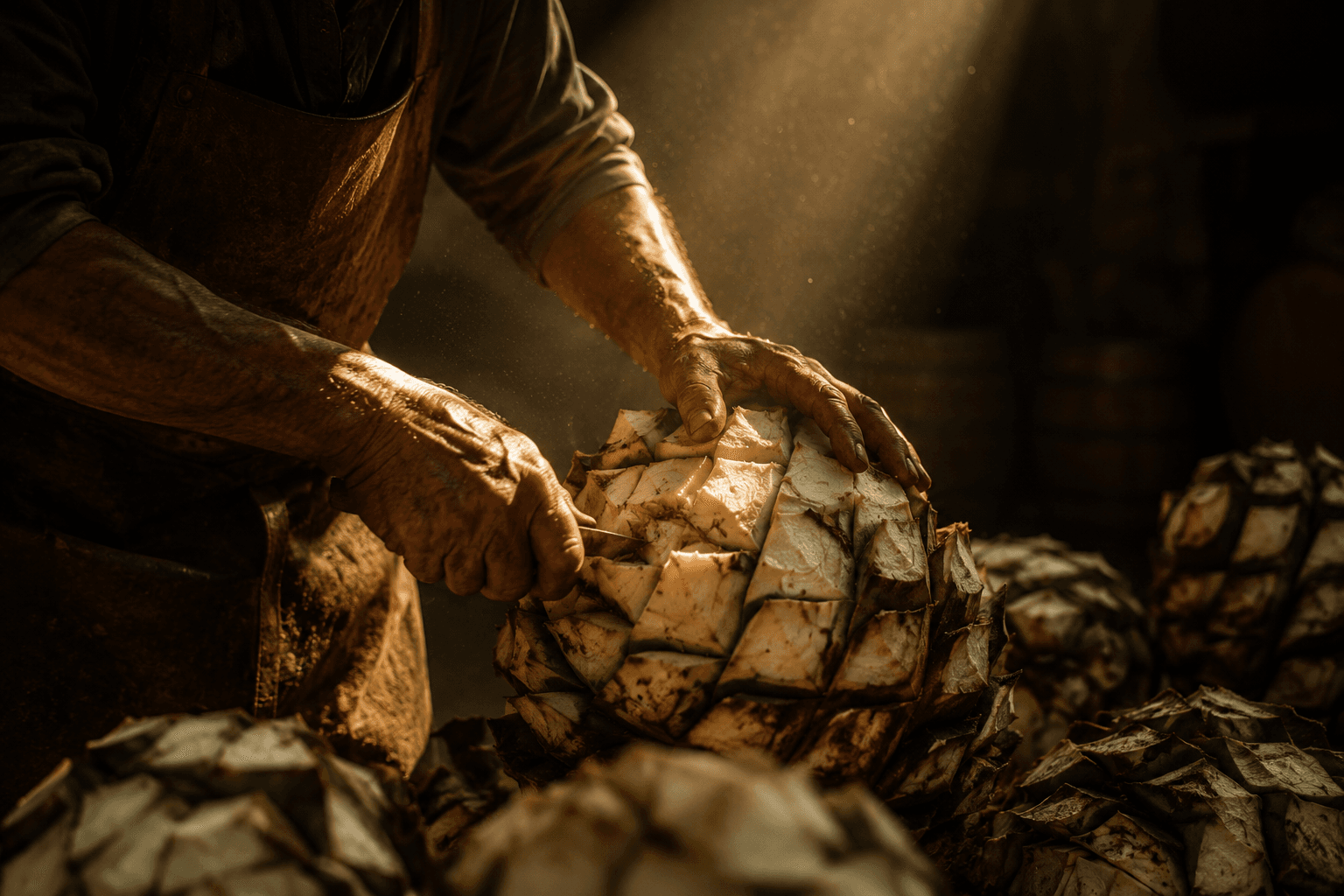 A maker's hands at work